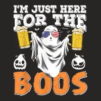 Im Just Here For The Boos Halloween Ghost Drink Beer Costume Ladies Fitted T-shirt | Artistshot