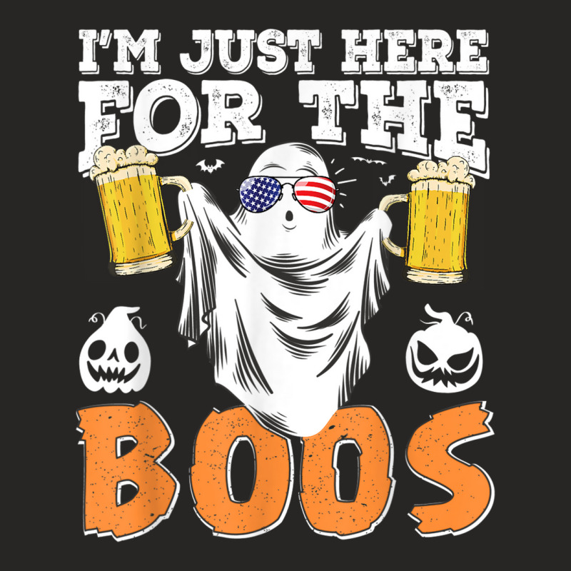 Im Just Here For The Boos Halloween Ghost Drink Beer Costume Ladies Fitted T-Shirt by Stunner | Artistshot