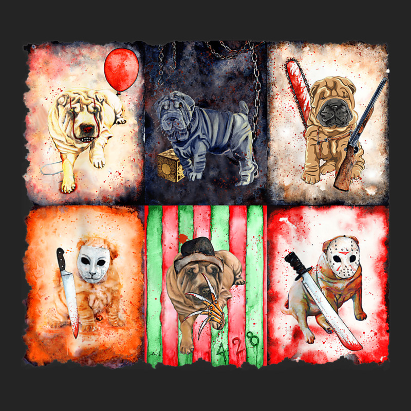 Ads Shar Pei Horror Halloween 3/4 Sleeve Shirt | Artistshot