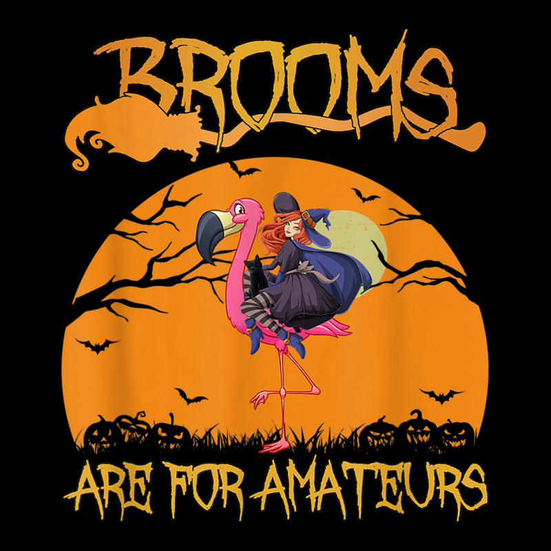 Brooms Are For Amateurs Halloween Witch Riding Flamingo Women's V-Neck T-Shirt by Queens | Artistshot