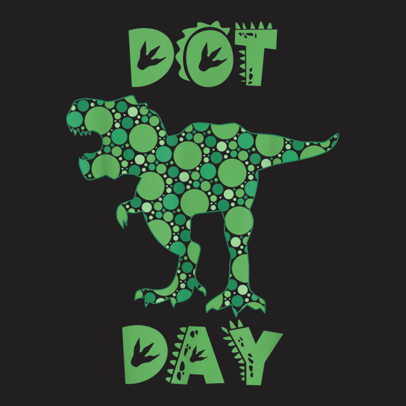 International Dot Day Green Polka Dot T Rex Dinosaur Kids T-Shirt by Prismatic | Artistshot