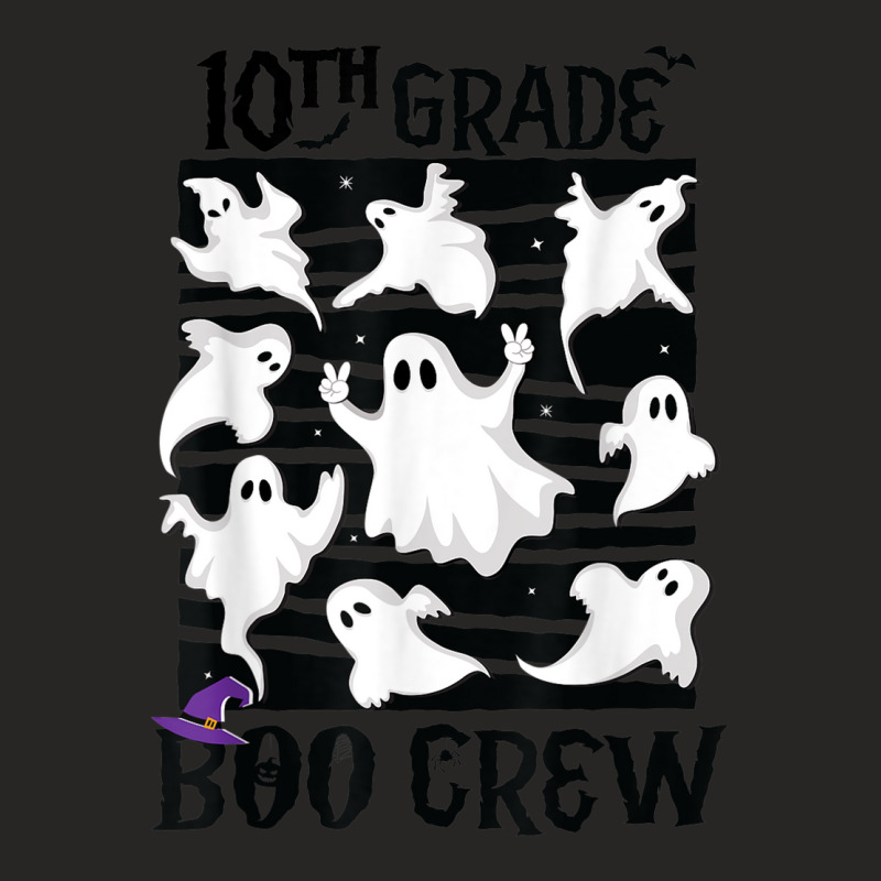 10th Grade Boo Crew Teacher Student Team Spooky Babe Ghost Ladies Fitted T-Shirt by Posh | Artistshot