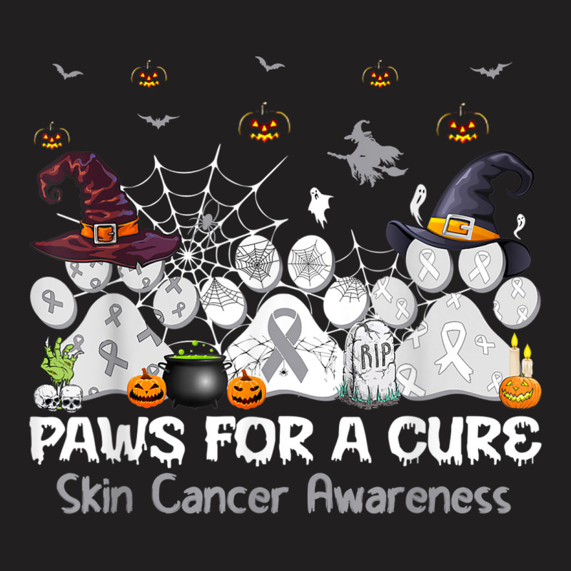 Paws For A Cure Skin Cancer Awareness Halloween T-shirt | Artistshot