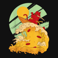 Cat Surfing Pizza In Cool Samurai Style Pin-back Button | Artistshot