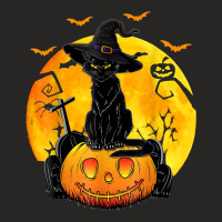 Halloween Costume Black Cat Pumpkin Spooky Season Ladies Fitted T-shirt | Artistshot