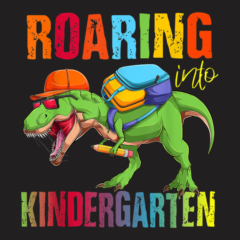 Roaring Into Kindergarten Dinosaur Back To School Boys T-shirt | Artistshot