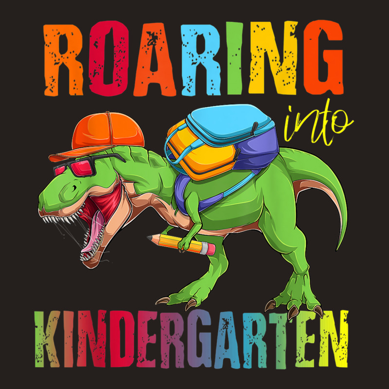 Roaring Into Kindergarten Dinosaur Back To School Boys Tank Top | Artistshot