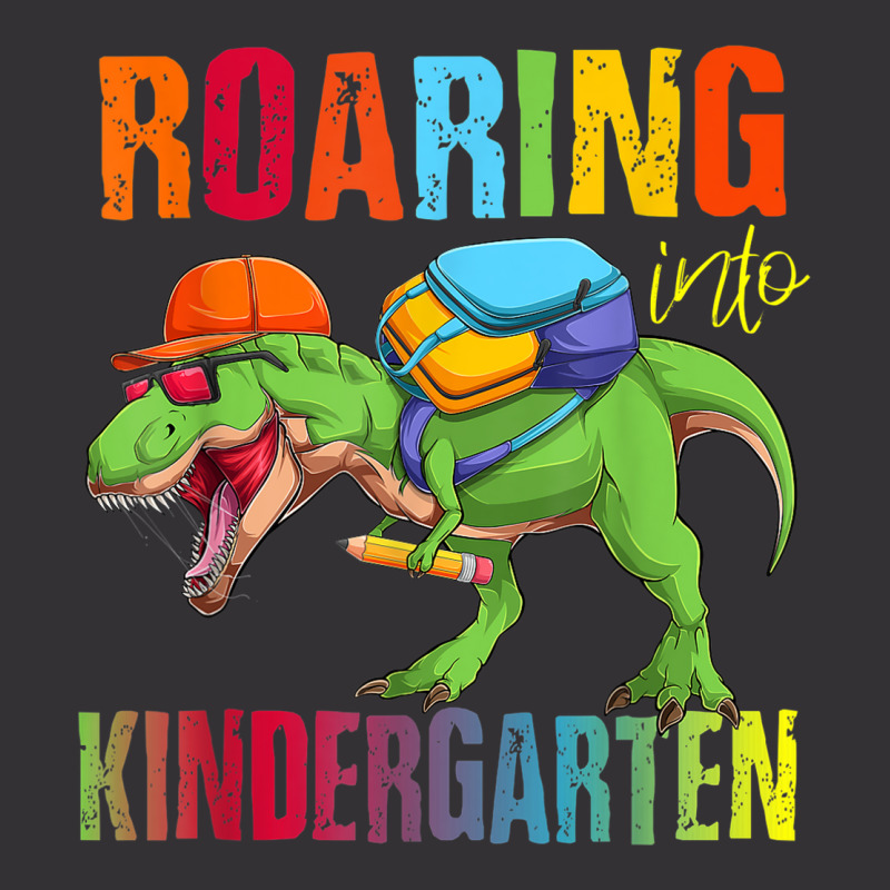 Roaring Into Kindergarten Dinosaur Back To School Boys Vintage Hoodie | Artistshot