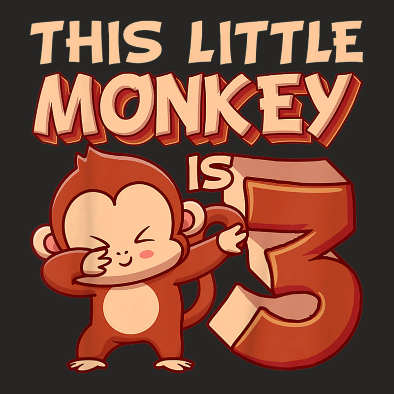 Kids This Little Monkey Is 3 Monkey Ape Animale 3rd Birthday Ladies Fitted T-Shirt by Lambent | Artistshot