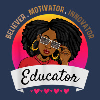 Believer Motivator Innovator Educator Melanin Black Teacher Men Denim Jacket | Artistshot