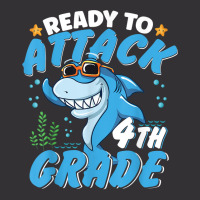 Ready To Attack 4th Grade Apparel Back To School Shark Boys Vintage Hoodie | Artistshot