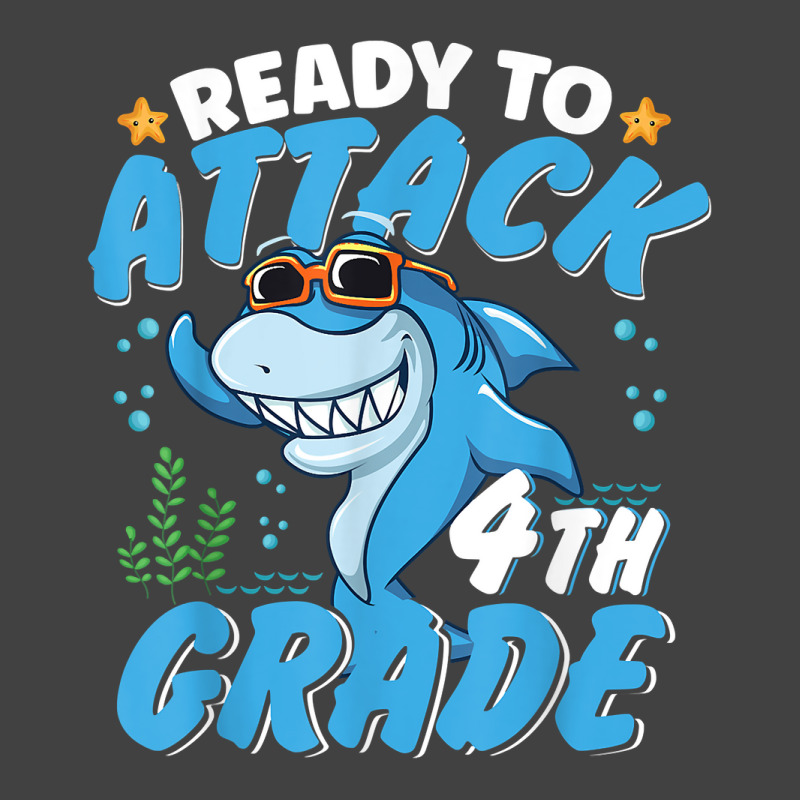 Ready To Attack 4th Grade Apparel Back To School Shark Boys Vintage T-shirt | Artistshot