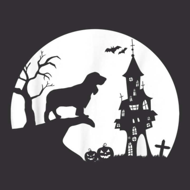 English Cocker Spaniel Dog Moon Silhouette Halloween Costume Vintage Hoodie And Short Set by Fashonus | Artistshot