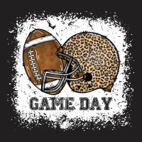 Bleached Game Day Leopard Football Helmet Sport Mom Girls  Copy T-shirt | Artistshot