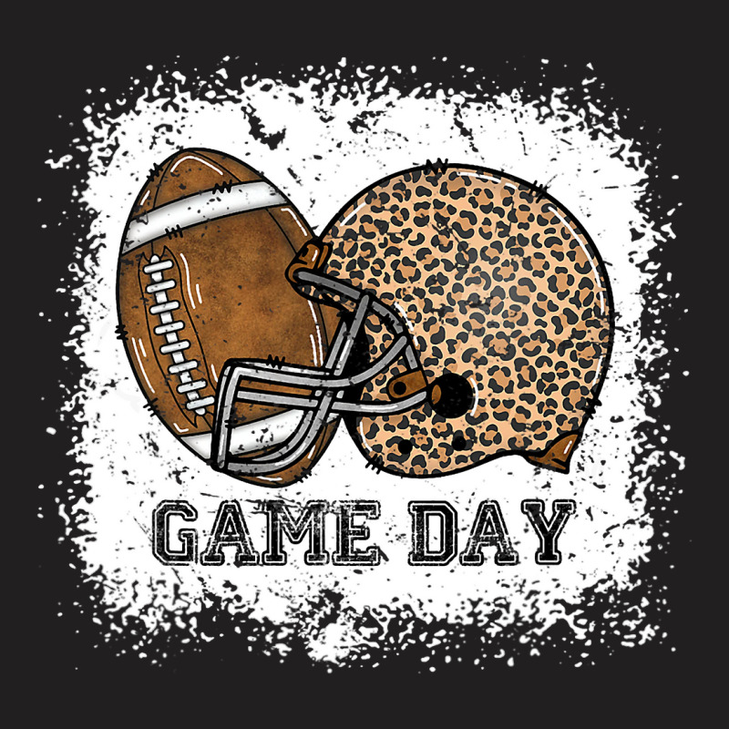 Bleached Game Day Leopard Football Helmet Sport Mom Girls  Copy T-shirt | Artistshot