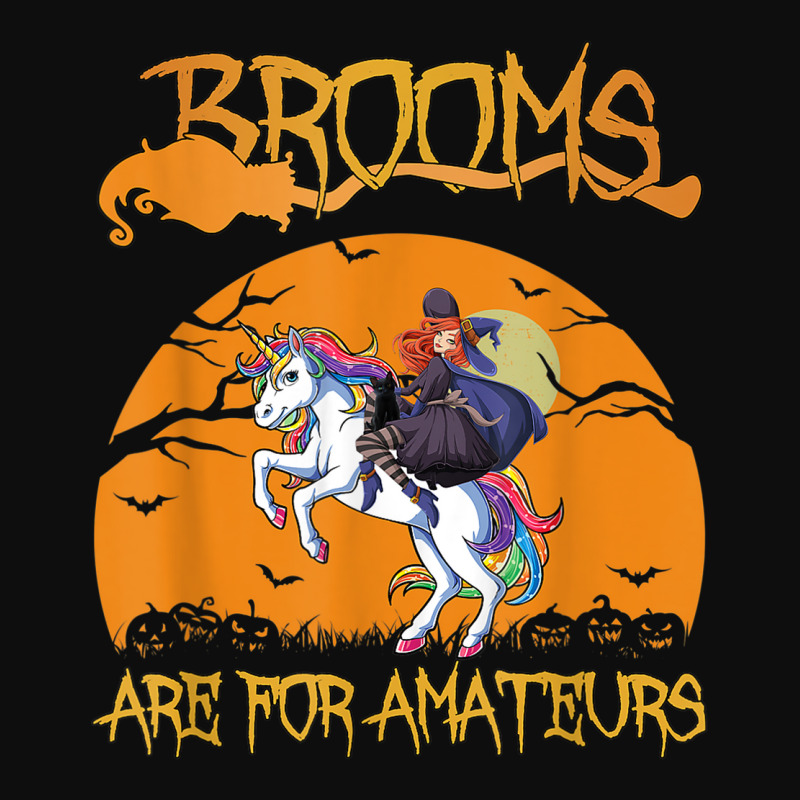 Brooms Are For Amateurs Halloween Witch Riding Unicorn Crop Top by Deluxe | Artistshot