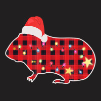 Red Buffalo Plaid Christmas Guinea Pig Xmas Lights T-shirt | Artistshot