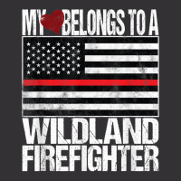 Red Line Flag My Heart Belongs Wildland Firefighter Vintage Hoodie And Short Set | Artistshot