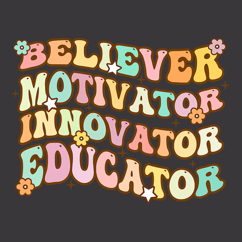 Believer Motivator Innovator Educator Retro Teacher Gifts Ladies Curvy T-Shirt by cm-arts | Artistshot