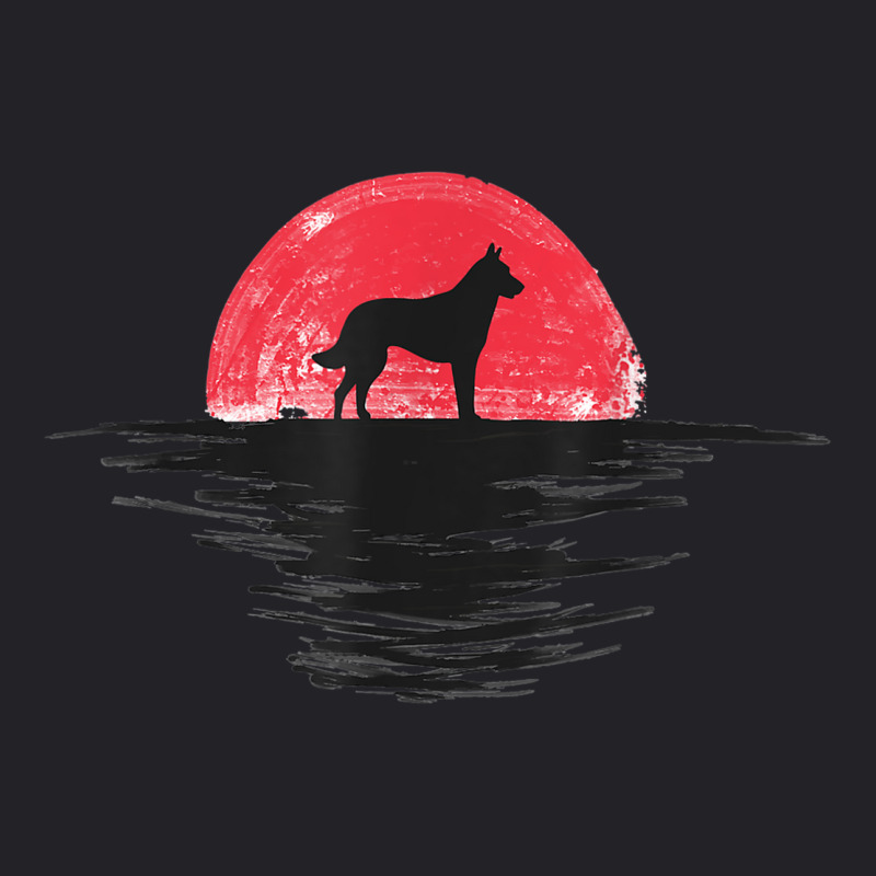 Belgian Malinois Japanese Sunset Retro Dog Red Youth Tee by Deluxe | Artistshot