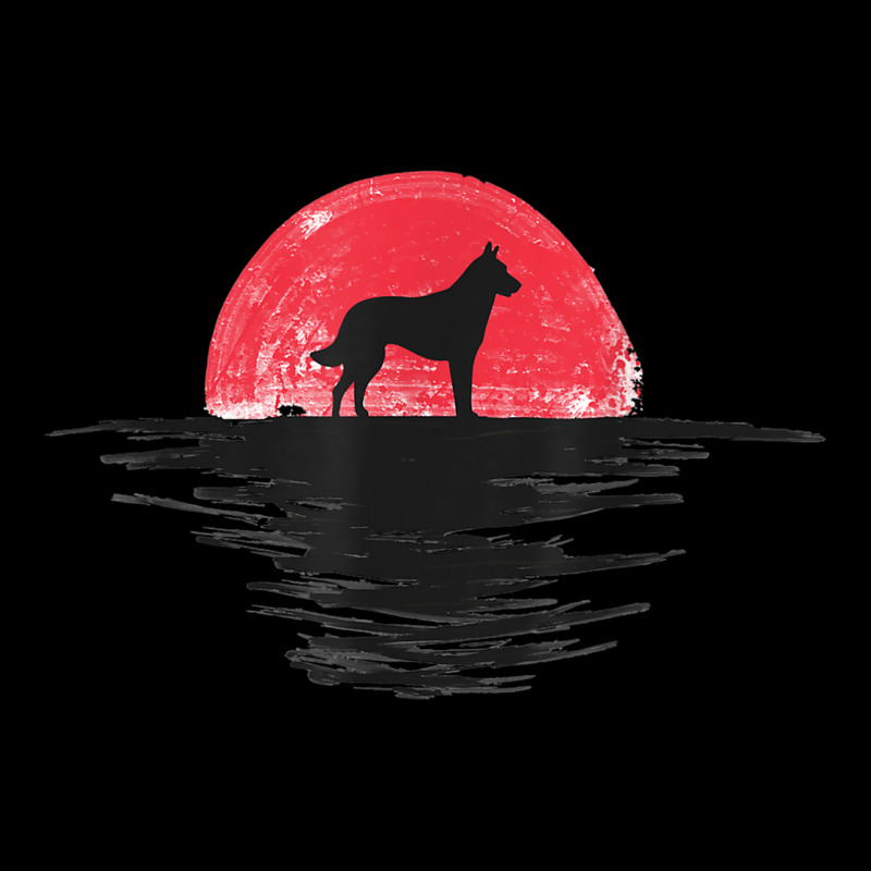 Belgian Malinois Japanese Sunset Retro Dog Red Youth Hoodie by Deluxe | Artistshot