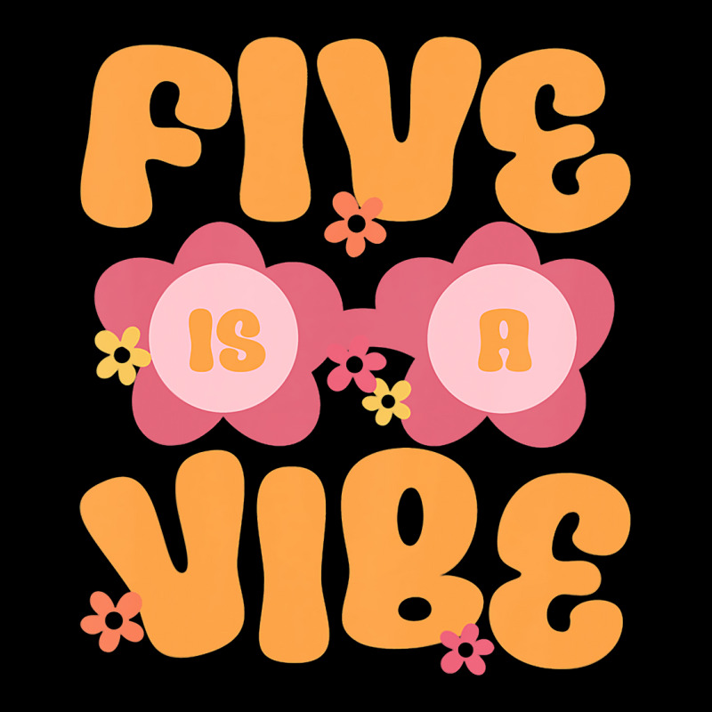 Kids Five Is A Vibe Groovy 5th Birthday Theme Fifth Bday Flower Adjustable Cap | Artistshot