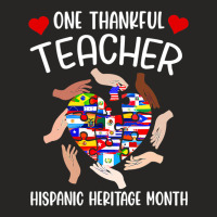 One Thankful Teacher Hispanic Heritage Month Countries Flags Ladies Fitted T-shirt | Artistshot