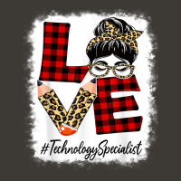 Technology Specialist Love Messy Bun Leopard Back To School Bucket Hat | Artistshot