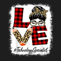 Technology Specialist Love Messy Bun Leopard Back To School Classic T-shirt | Artistshot