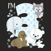 Arctic Animals 3rd Birthday Polar Bear Walrus Fox Sea Theme Ladies Fitted T-shirt | Artistshot