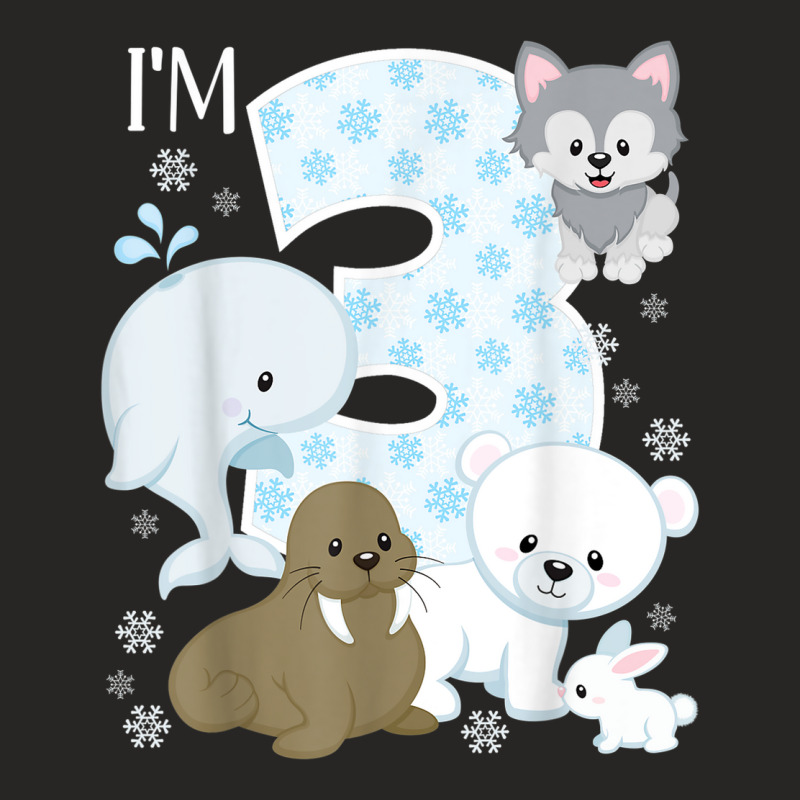 Arctic Animals 3rd Birthday Polar Bear Walrus Fox Sea Theme Ladies Fitted T-Shirt by Deluxe | Artistshot