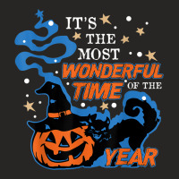 Black Cat Halloween It's The Most Wonderful Time Of The Year Ladies Fitted T-shirt | Artistshot