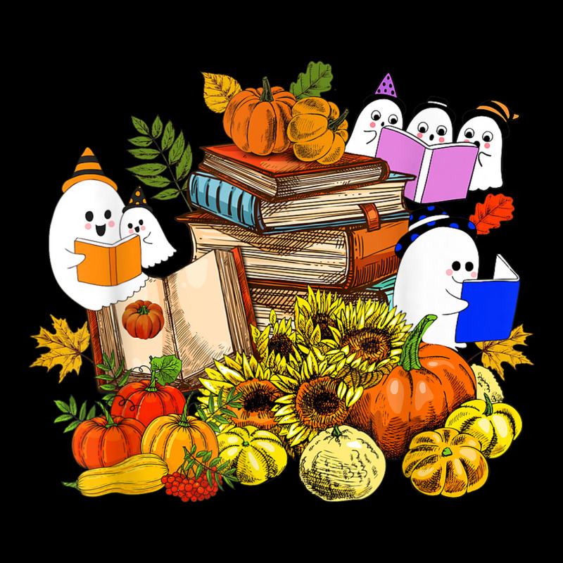 Cute Ghost Book Reading Lover Pumpkins Sunflower Halloween Baby Tee by Complete | Artistshot