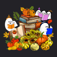 Cute Ghost Book Reading Lover Pumpkins Sunflower Halloween Youth Tee | Artistshot