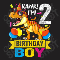 Rawr I'm 2nd Birthday Boy Dinosaur 2 Years Old Party T-shirt | Artistshot