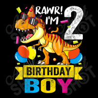 Rawr I'm 2nd Birthday Boy Dinosaur 2 Years Old Party V-neck Tee | Artistshot