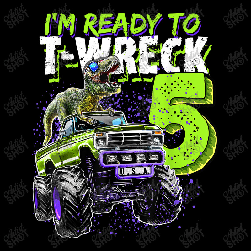 Ready To T-wreck 5 Dinosaur Monster Truck 5th Birthday Boys Pocket T-shirt | Artistshot