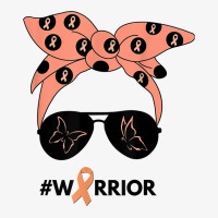 Peach Ribbon Uterine Endometrial Cancer Warrior Bandana Ladies Fitted T-shirt | Artistshot