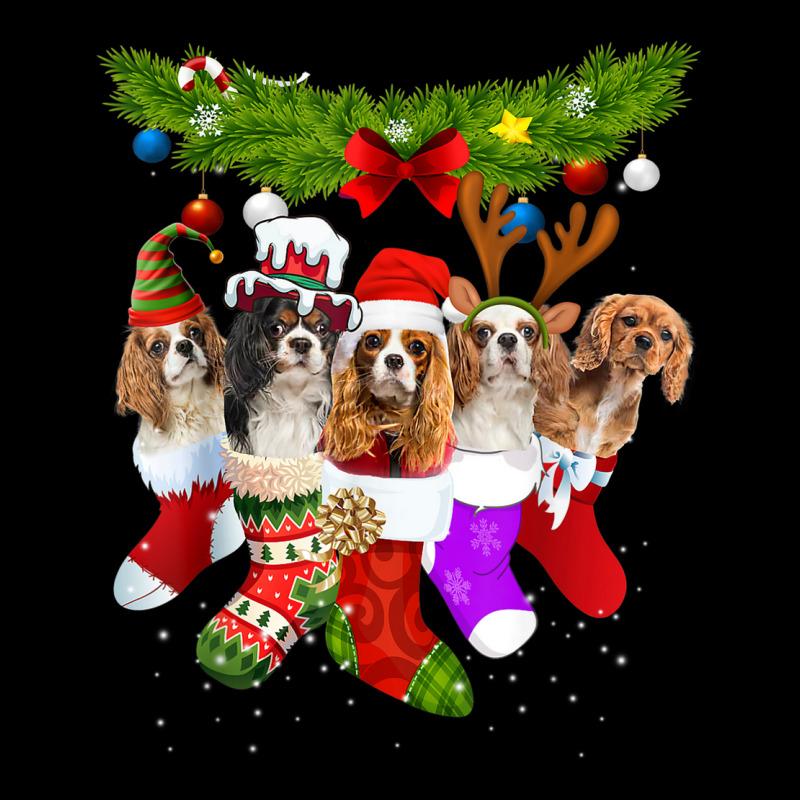 Cavalier King Charles Spaniel Christmas Sock V-neck Tee | Artistshot