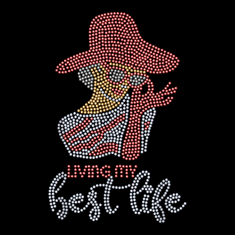 Living My Best Life Woman Rhinestone For Mom Birthday Long Sleeve Shirts by Carnations | Artistshot