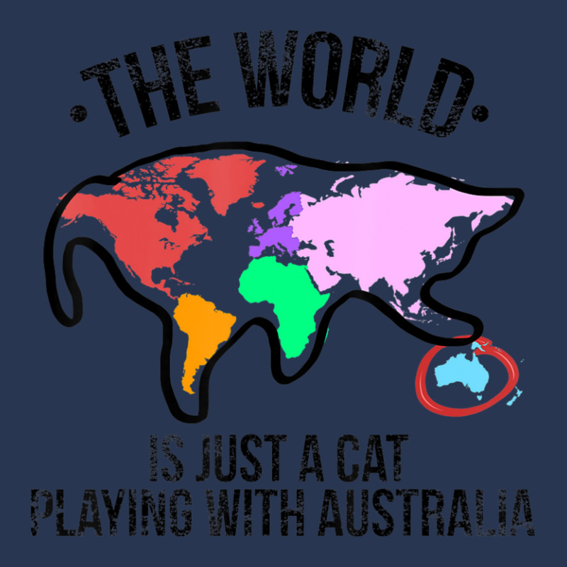 The World Is A Cat Playing With Australia Men Denim Jacket | Artistshot