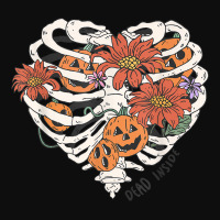 Dead Inside Halloween Skeleton Pumpkin Floral Spooky Season Crop Top | Artistshot