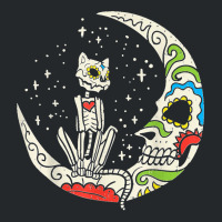 Sugar Skull Cat Moon Dia De Los Muertos Halloween Costume Crewneck Sweatshirt | Artistshot