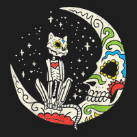 Sugar Skull Cat Moon Dia De Los Muertos Halloween Costume Classic T-shirt | Artistshot