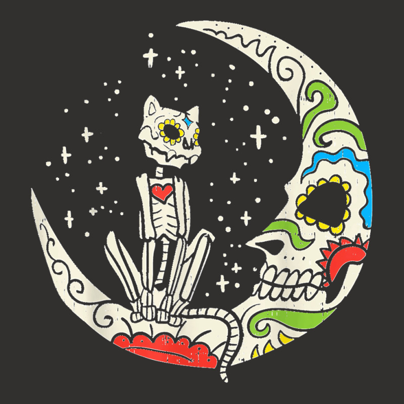 Sugar Skull Cat Moon Dia De Los Muertos Halloween Costume Champion Hoodie | Artistshot