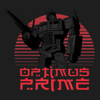 Transformers Optimus Prime Lined Sunset Portrait Classic T-shirt | Artistshot