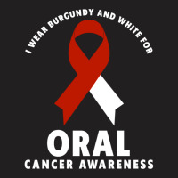 I Wear Burgundy And White For Oral Cancer Awareness Long Sleeve T Shir T-shirt | Artistshot