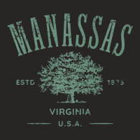 Manassas Virginia Vintage Distressed Style Design Souvenir Premium Ladies Fitted T-shirt | Artistshot