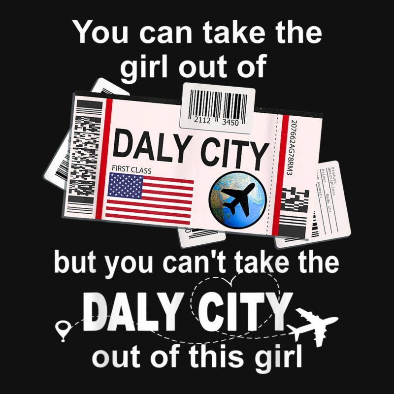 Girl From Daly City Boarding Pass   Flight Ticket Daly City Baby Bibs | Artistshot