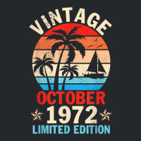 Vintage October 1972 Happy Birthday 50 Years Old Ltd Edition Crewneck Sweatshirt | Artistshot